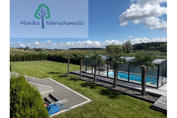 tczewski, Tczew, Lubiszewo Tczewskie, Wakacyjna, DOM NAD JEZIOREM Z BASENEM I PALMAMI