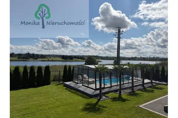 tczewski, Tczew, Lubiszewo Tczewskie, Wakacyjna, DOM NAD JEZIOREM Z BASENEM I PALMAMI