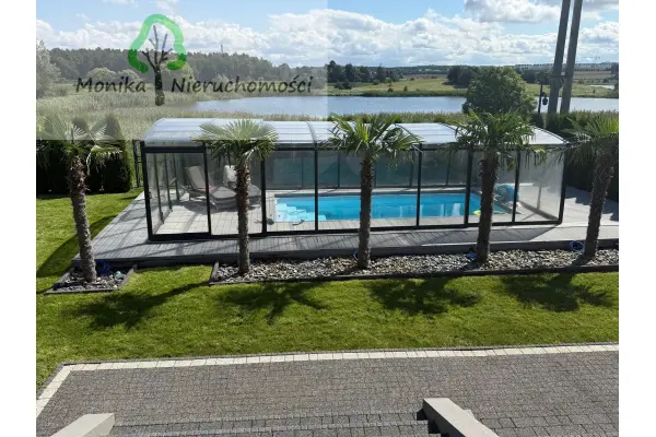 tczewski, Tczew, Lubiszewo Tczewskie, Wakacyjna, DOM NAD JEZIOREM Z BASENEM I PALMAMI