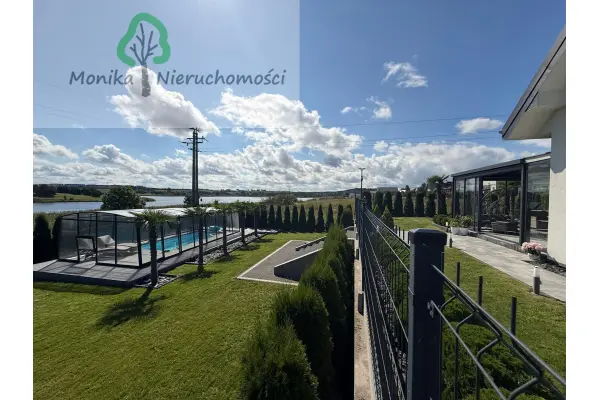 tczewski, Tczew, Lubiszewo Tczewskie, Wakacyjna, DOM NAD JEZIOREM Z BASENEM I PALMAMI