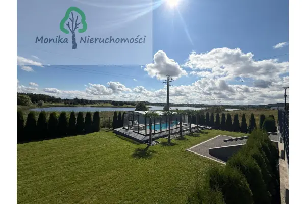 tczewski, Tczew, Lubiszewo Tczewskie, Wakacyjna, DOM NAD JEZIOREM Z BASENEM I PALMAMI